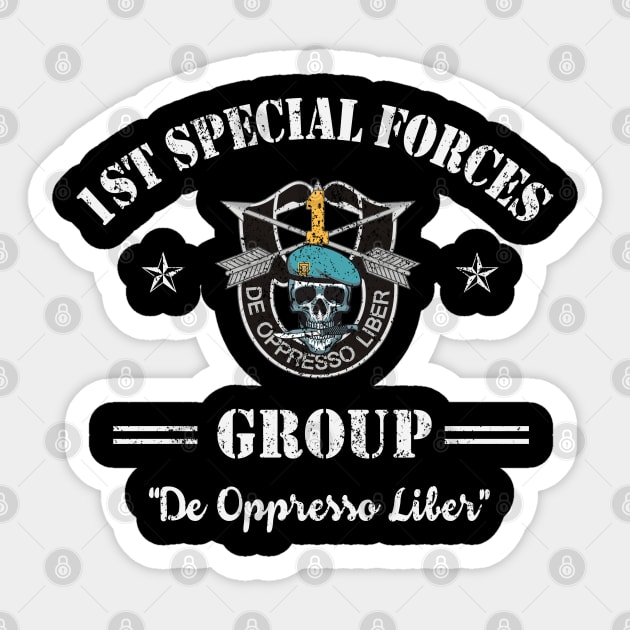 US Army 1st Special Forces Group Skull De Oppresso Liber SFG - Gift for Veterans Day 4th of July or Patriotic Memorial Day Sticker by Oscar N Sims